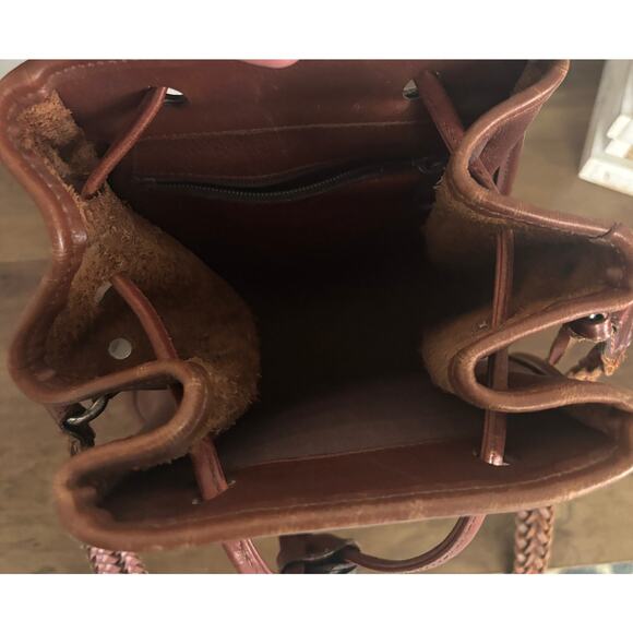 Vintage Brighton Brown Crocodile Like Leather bucket Purse 1999 EUC - Picture 3 of 4